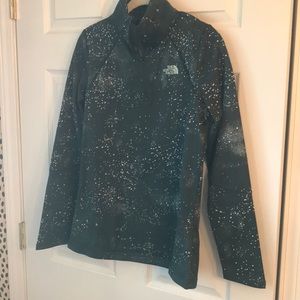 North Face Dark Green Patterned Quarter Zip